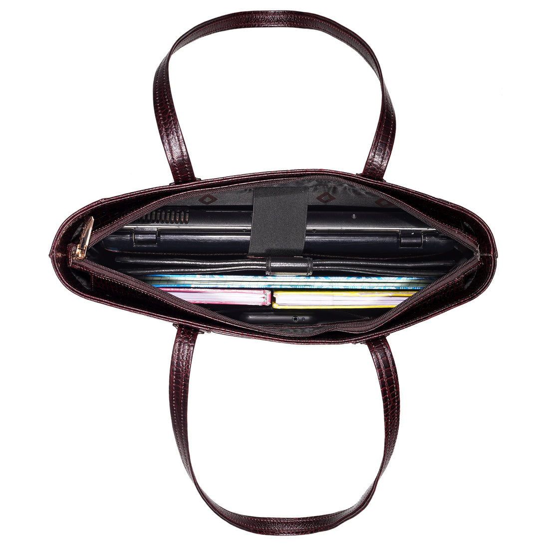 Croco Leather Laptop Tote Bag - THE MILANO