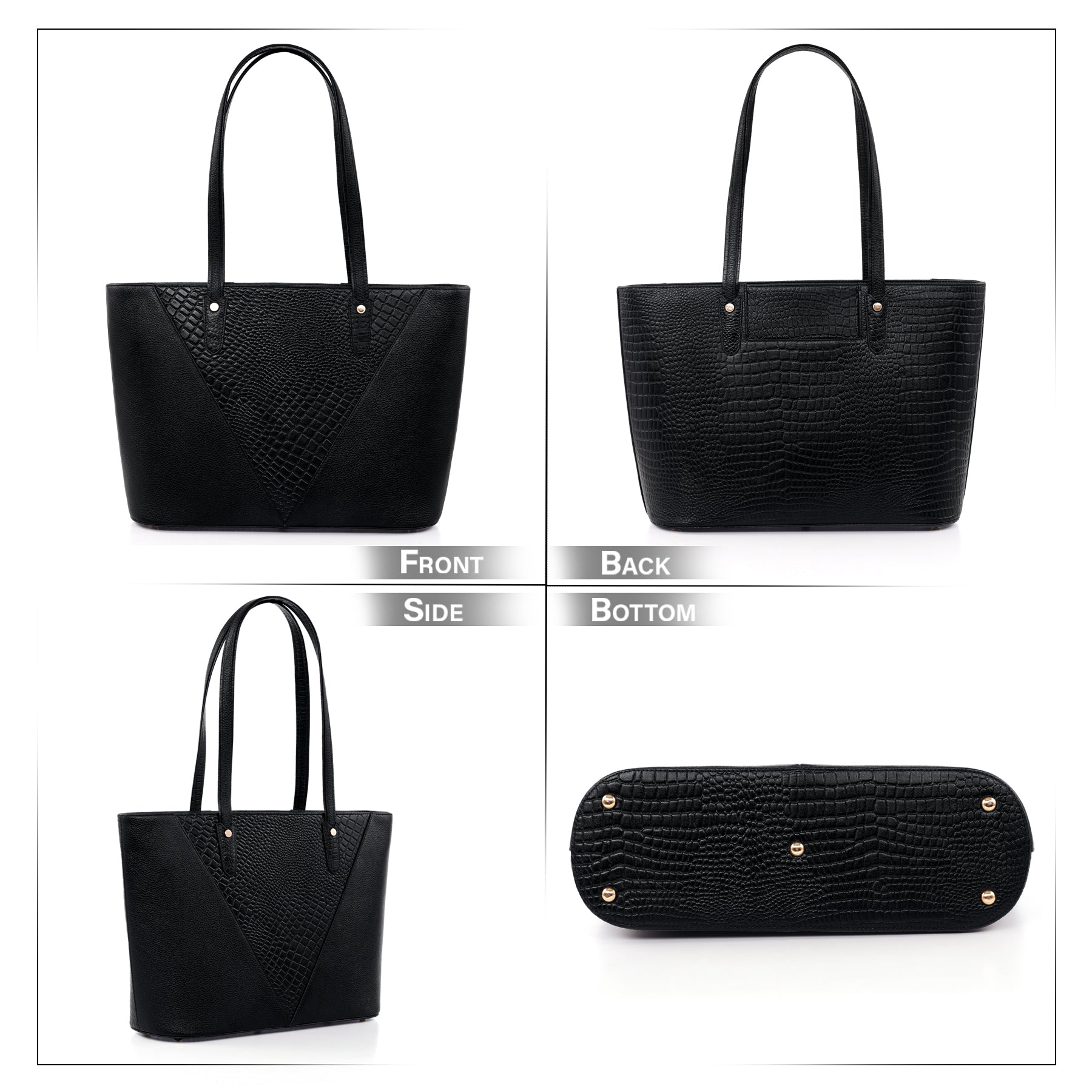 Croco Leather Laptop Tote Bag - THE MILANO