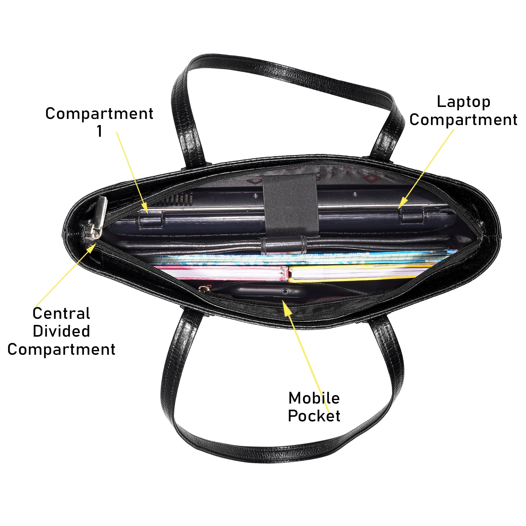 Croco Leather Laptop Tote Bag - THE MILANO