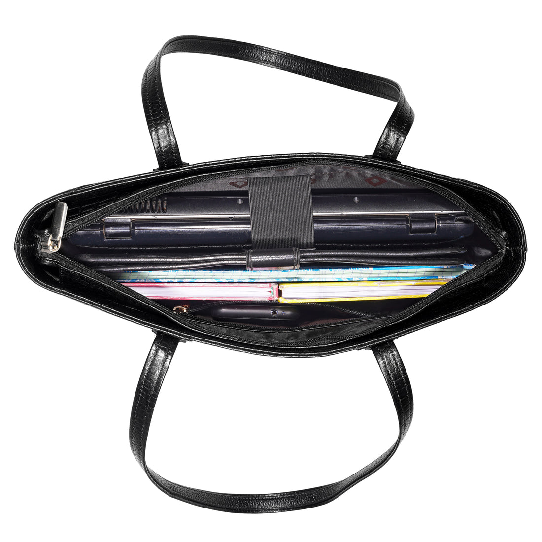 Croco Leather Laptop Tote Bag - THE MILANO