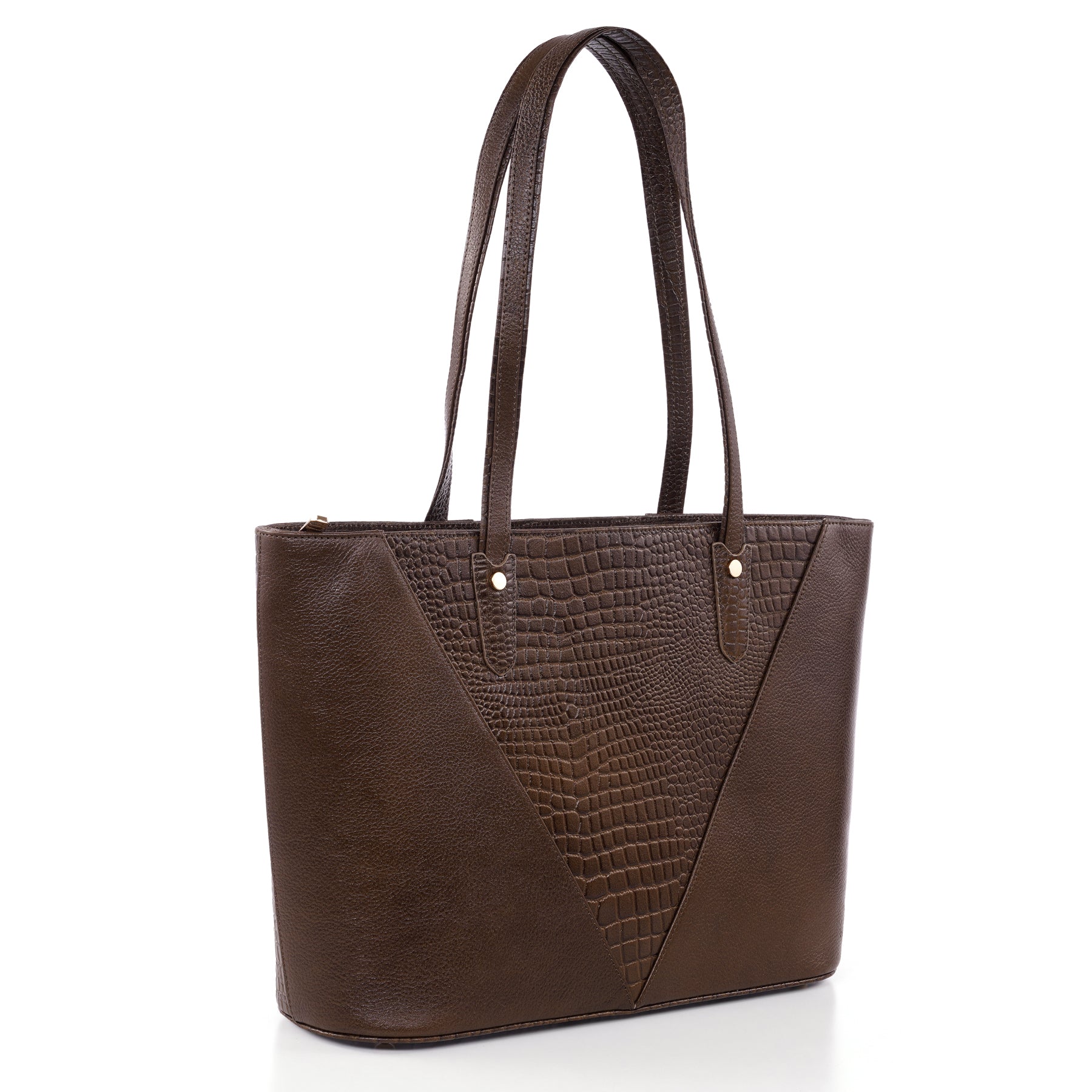 Croco Leather Laptop Tote Bag - THE MILANO