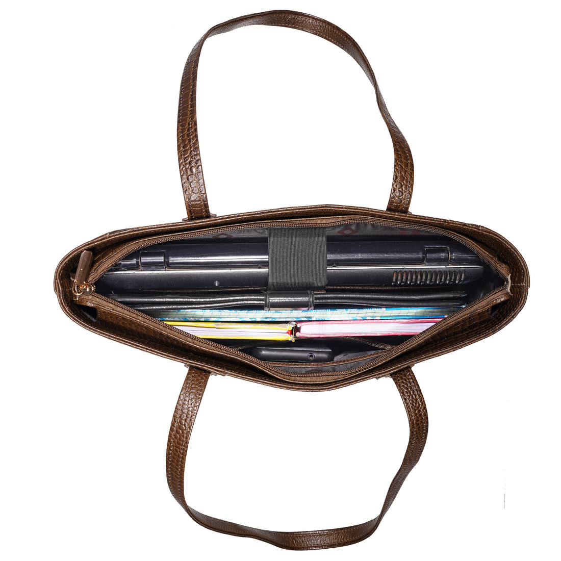 Croco Leather Laptop Tote Bag - THE MILANO