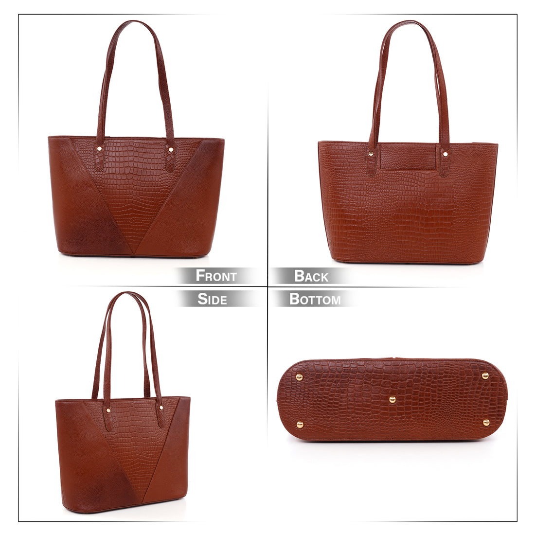 Croco Leather Laptop Tote Bag - THE MILANO