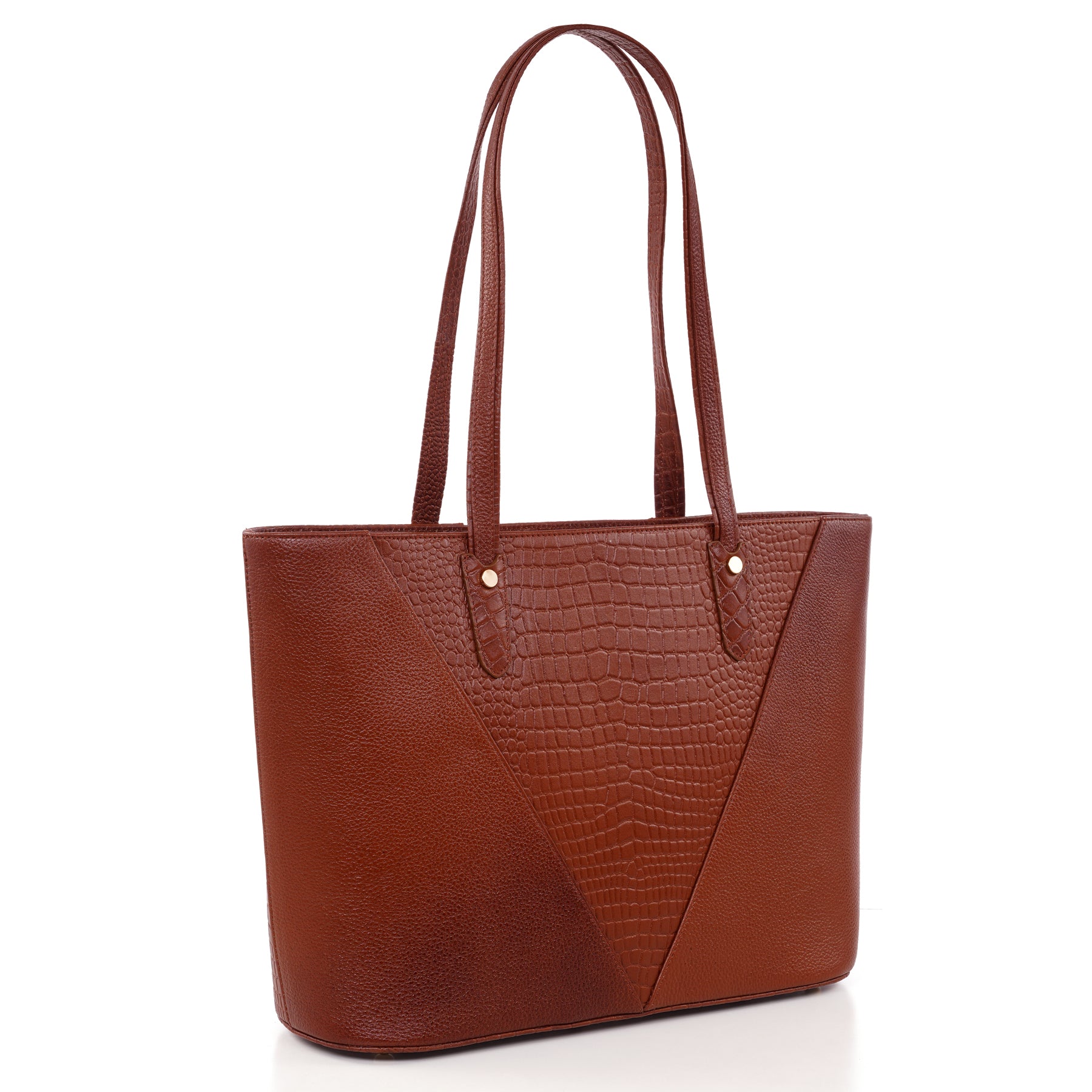 Croco Leather Laptop Tote Bag - THE MILANO