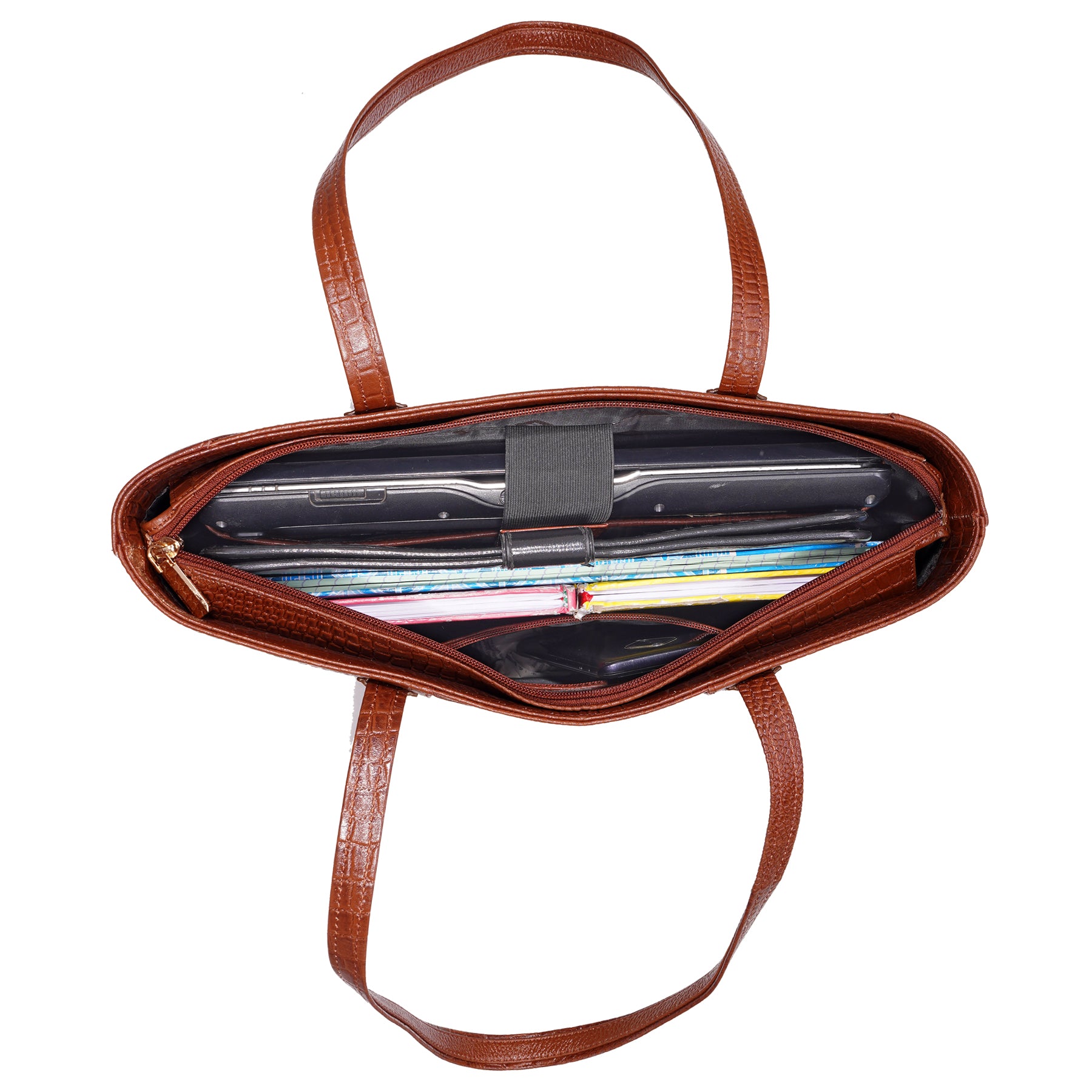 Croco Leather Laptop Tote Bag - THE MILANO