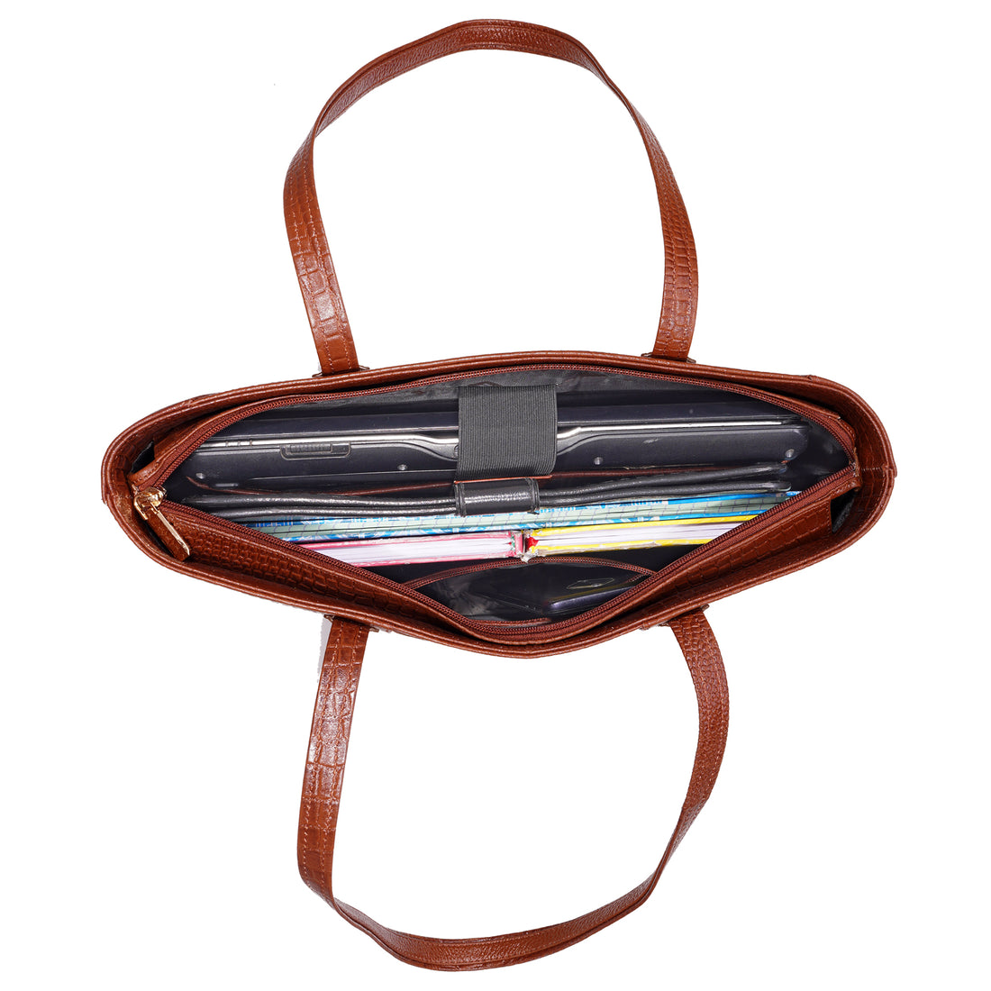 Croco Leather Laptop Tote Bag - THE MILANO