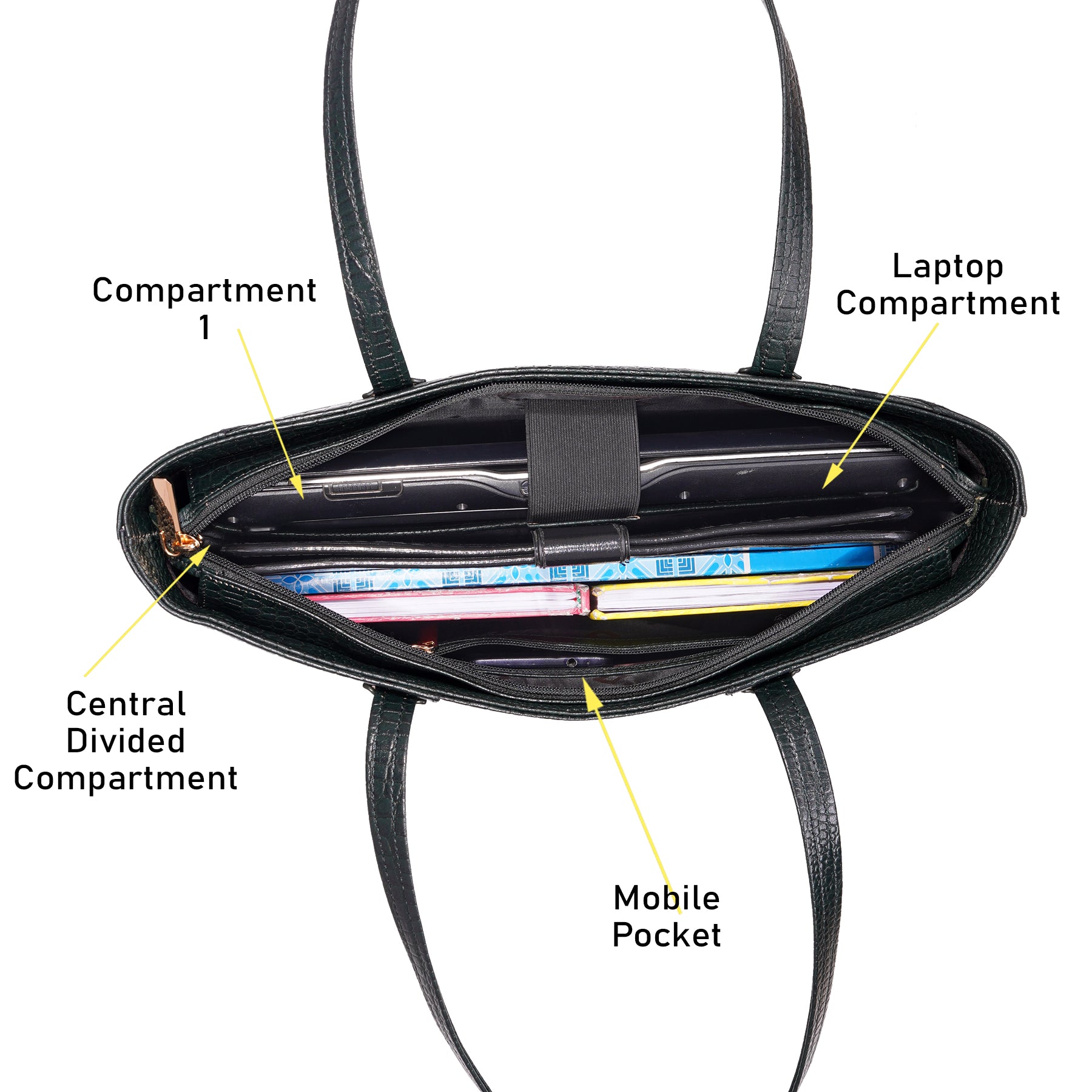 Croco Leather Laptop Tote Bag - THE MILANO