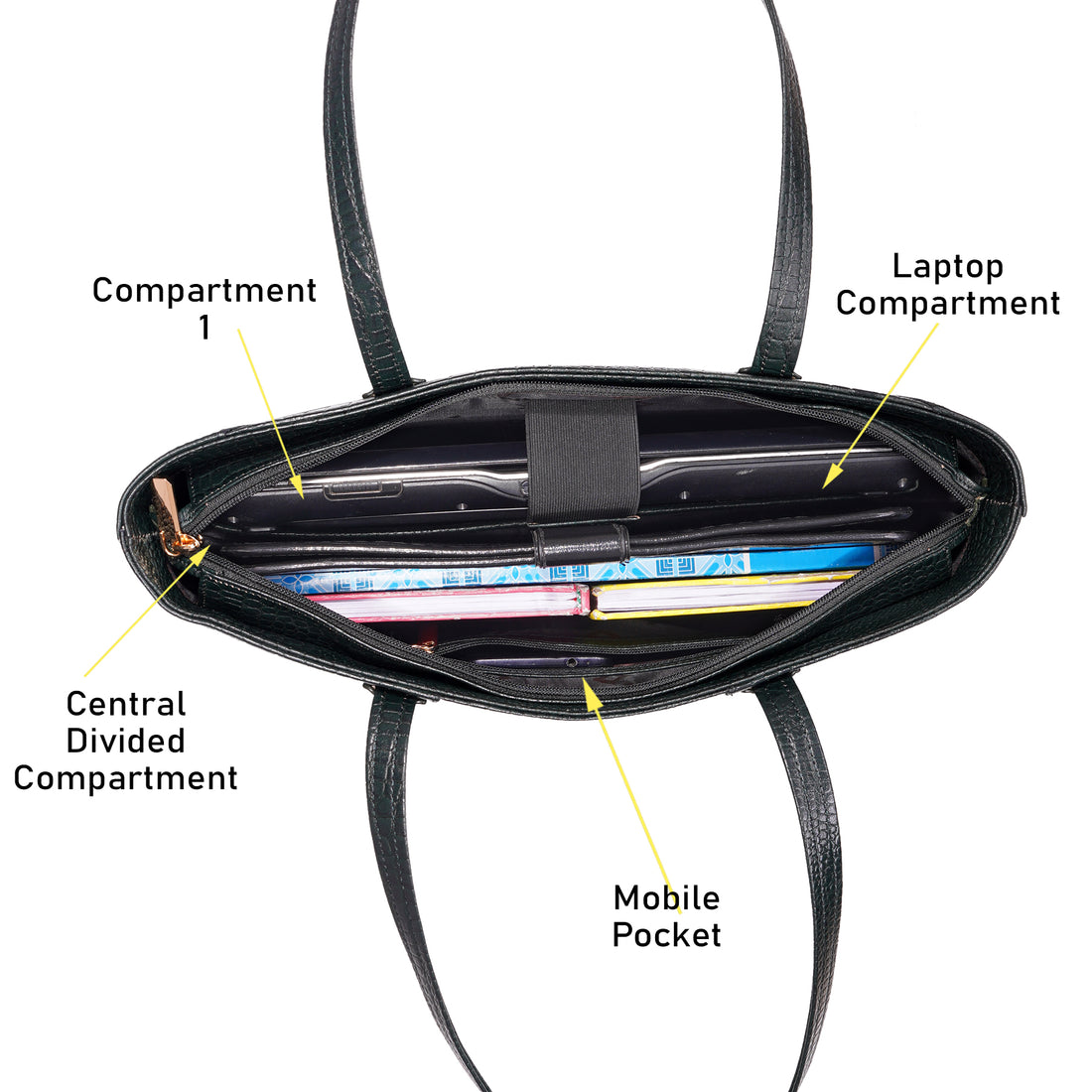 Croco Leather Laptop Tote Bag - THE MILANO