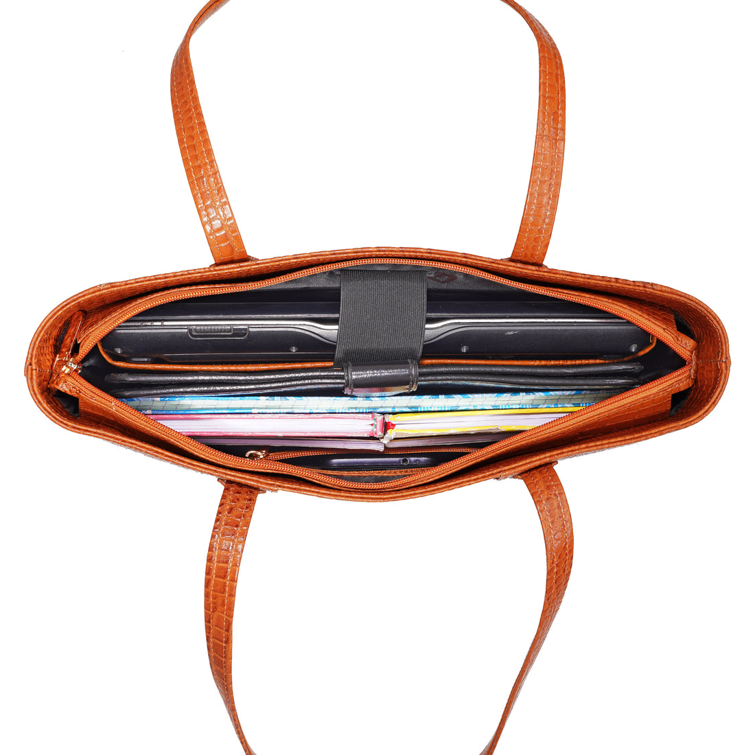 Croco Leather Laptop Tote Bag - THE MILANO