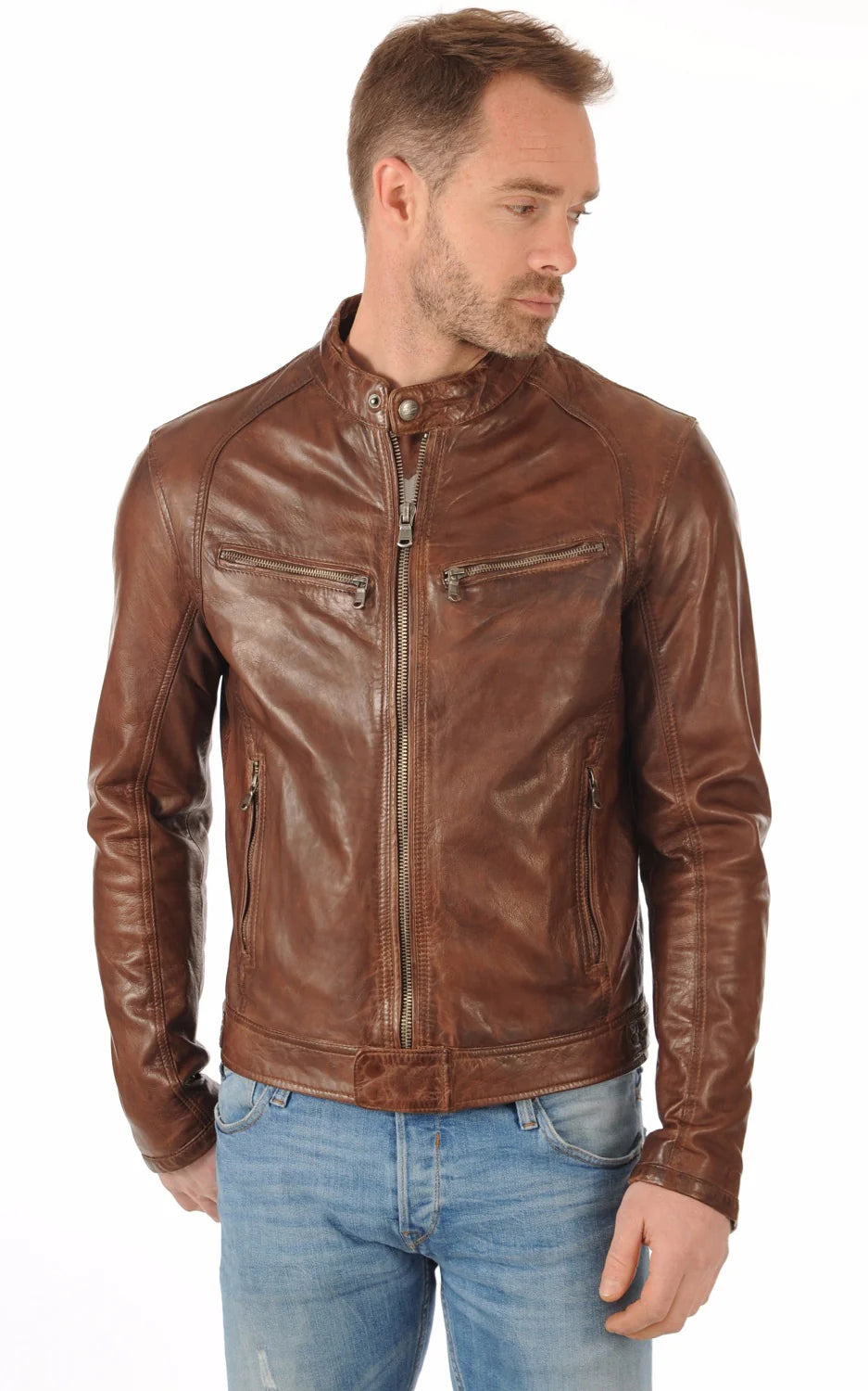 Men Genuine Leather Jacket - HL 02