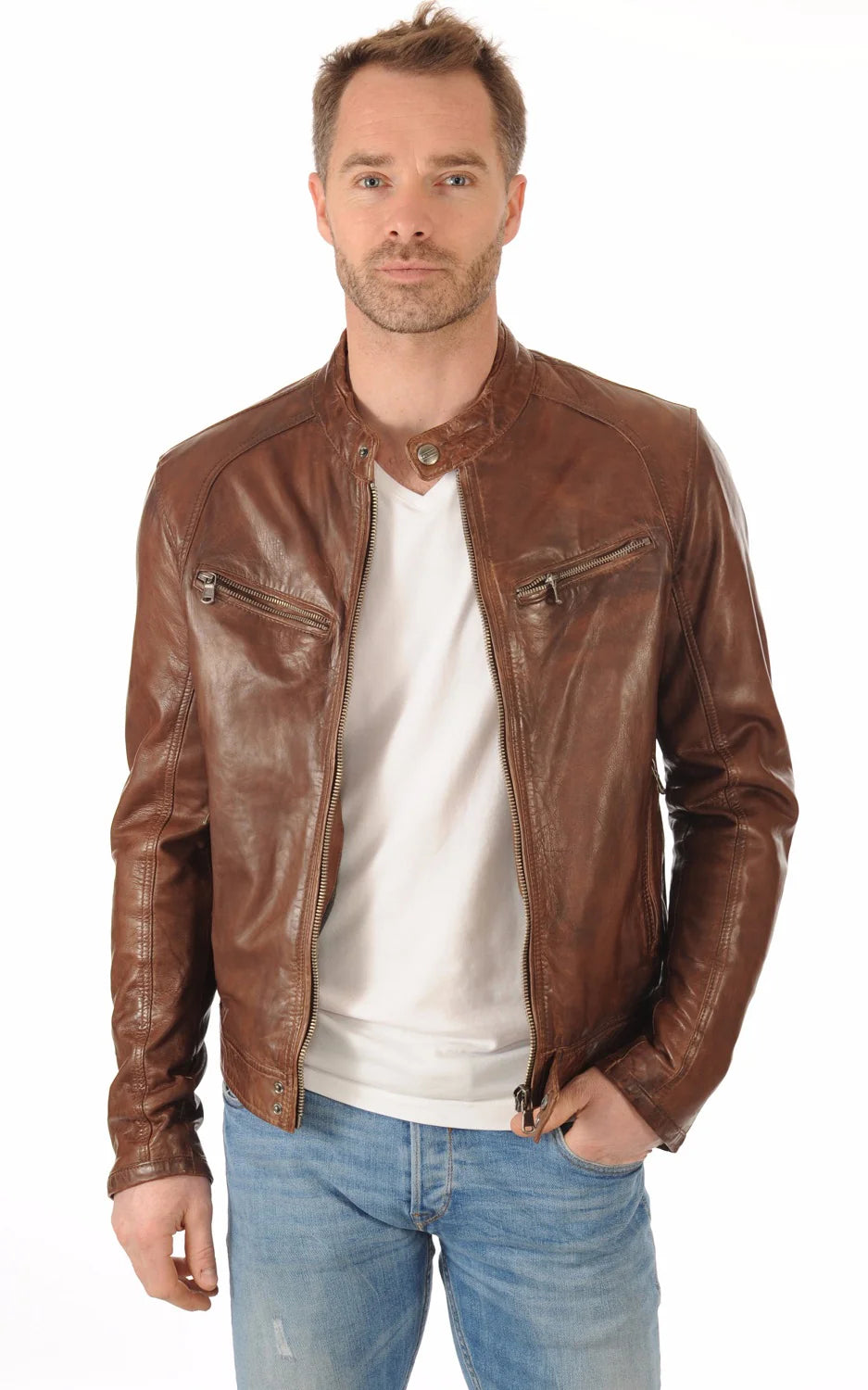 Men Genuine Leather Jacket - HL 02