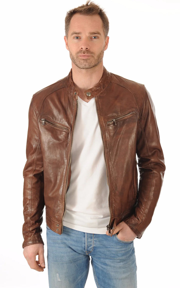 Men Genuine Leather Jacket - HL 02