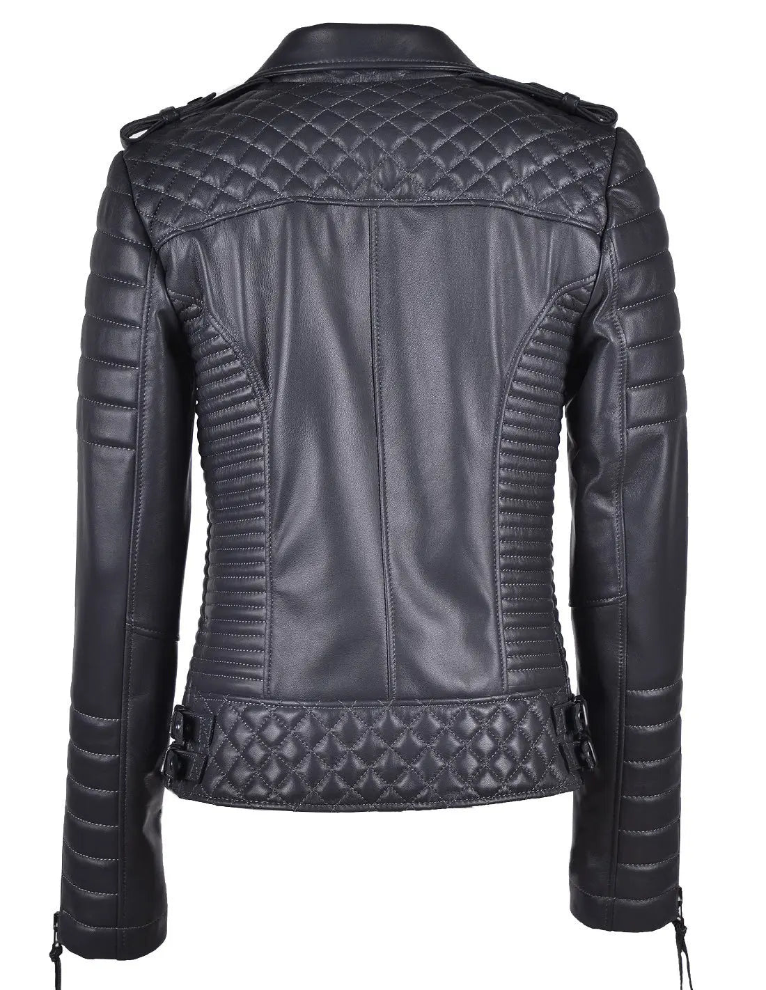 Motorcycle Leather Jacket - Black