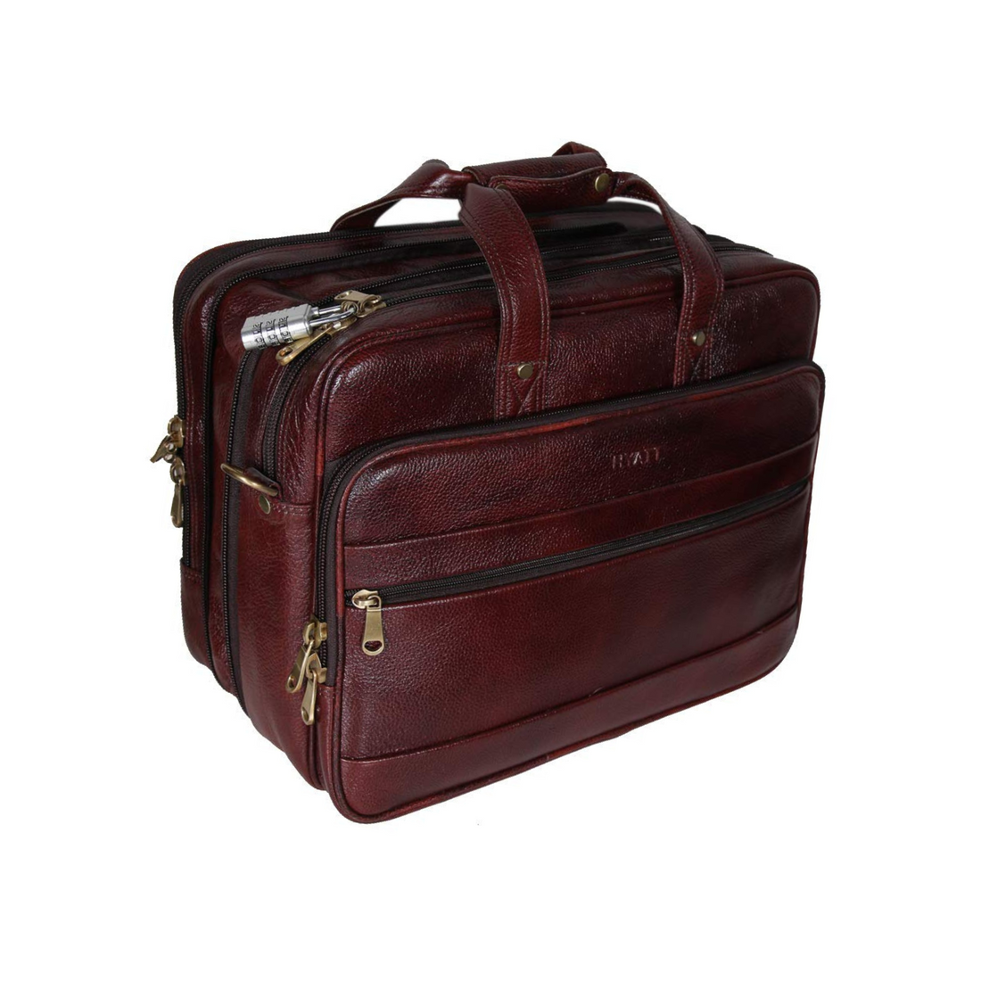 HAYAT Leather 16 Inch Brown Leather Laptop Briefcase