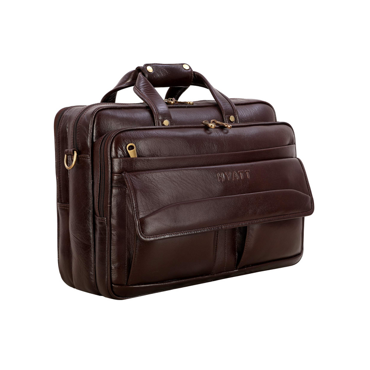 HAYAT 16 Inch Men's Italian Leather Briefcase Laptop Office Bag