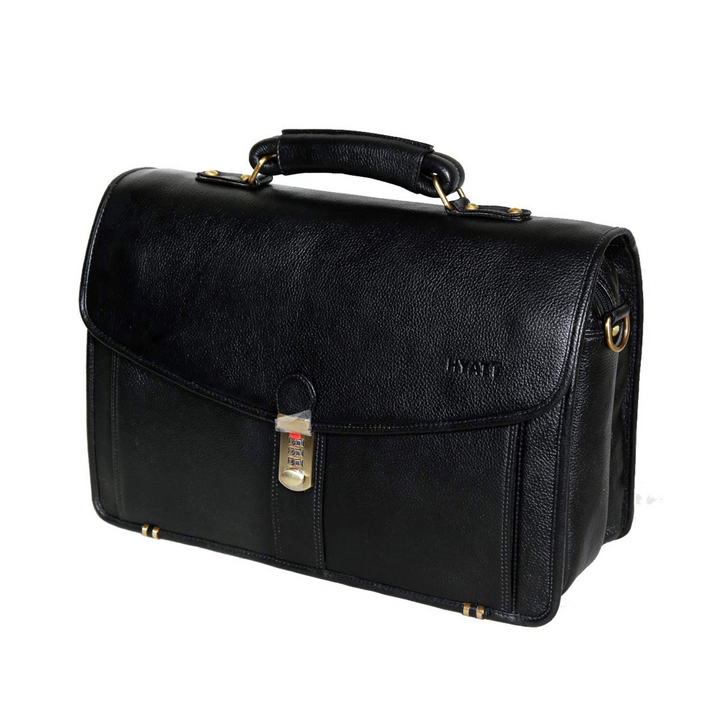 HYATT Leather Accessories 17 Inch Men's Leather Briefcases Laptop Office Bags