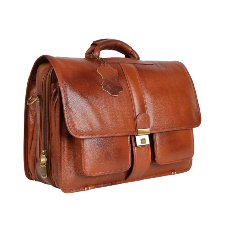 The Lorenzo 24 Liter’s Capacity Leather Laptop Briefcase Office Bags for Men
