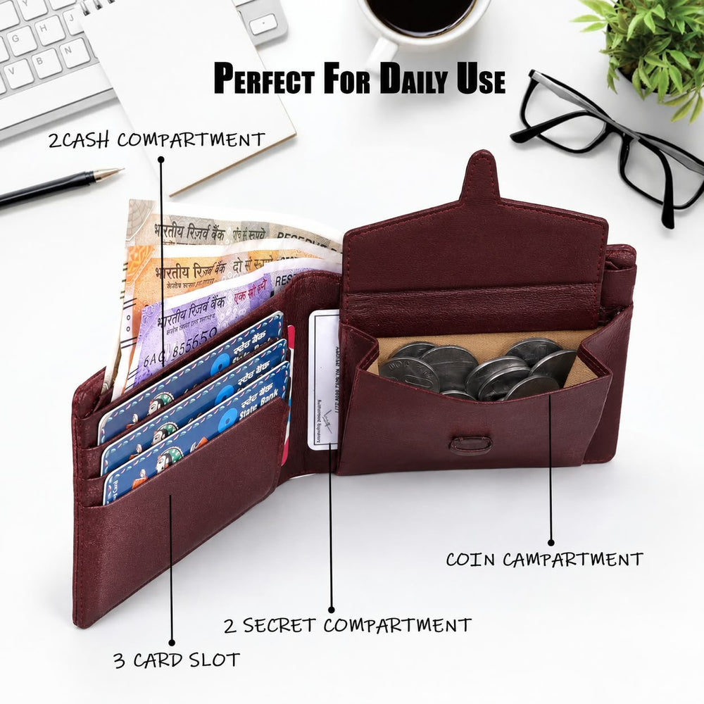 Lambskin Leather Wallet - STITCHLESS