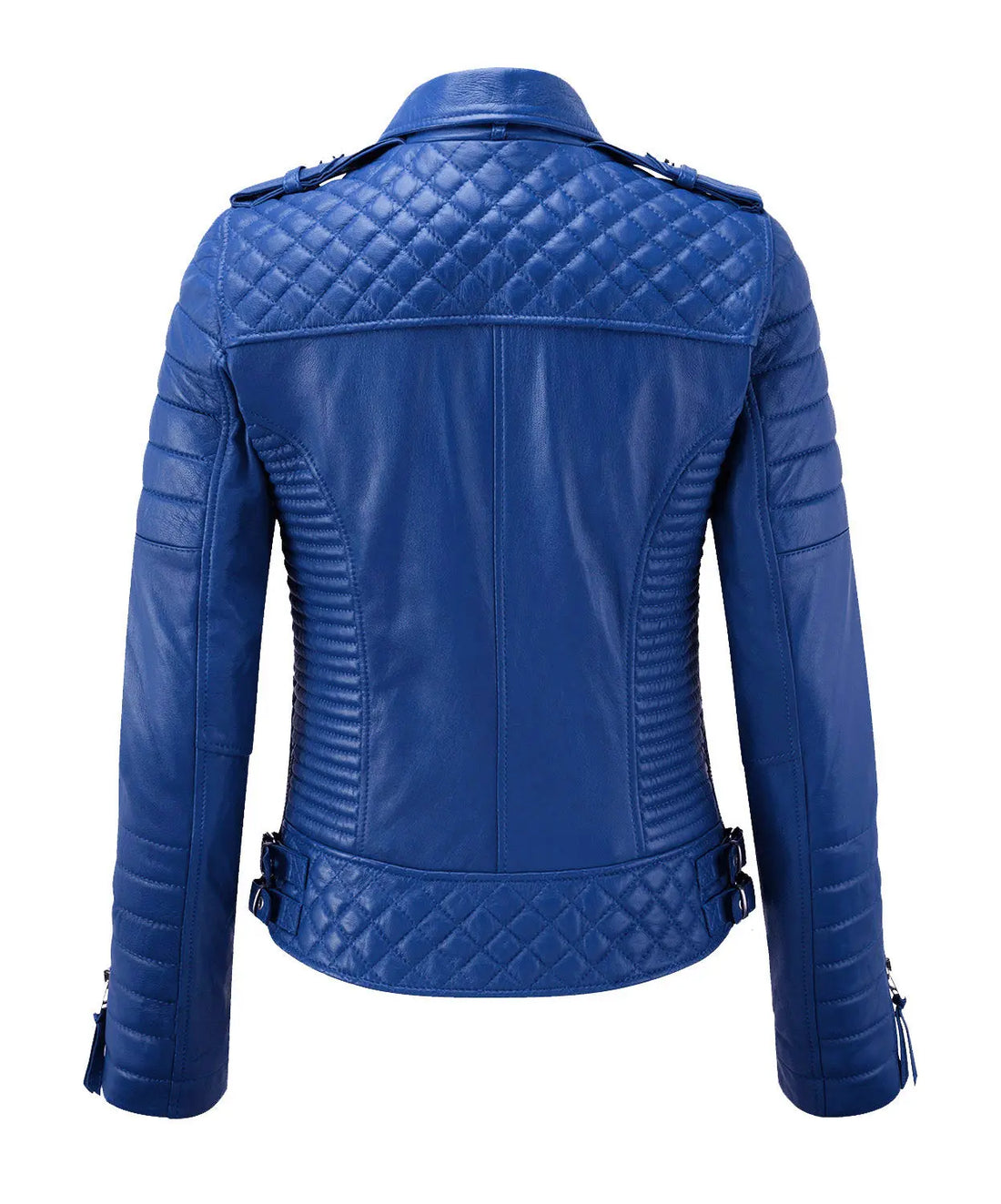 Motorcycle Leather Jacket - Royal Blue