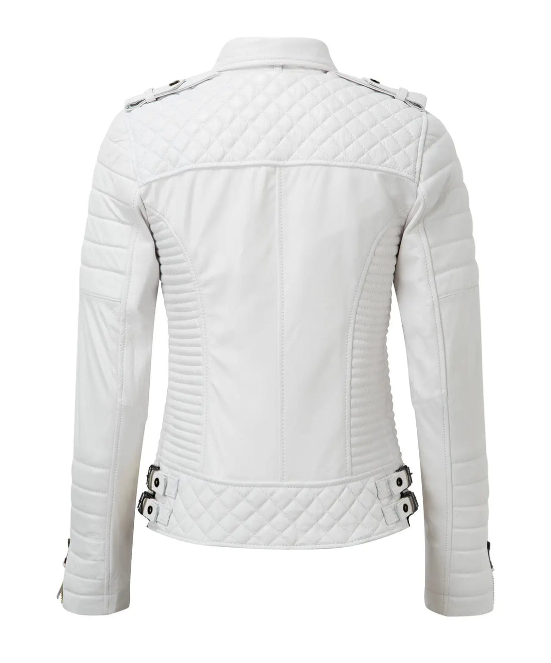 Motorcycle Leather Jacket - White