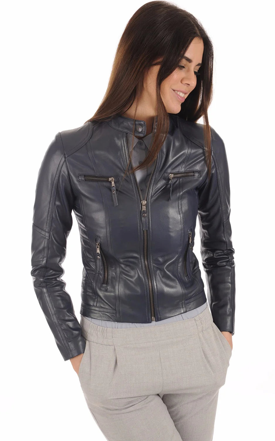 Women Genuine Leather Jacket - HL 08