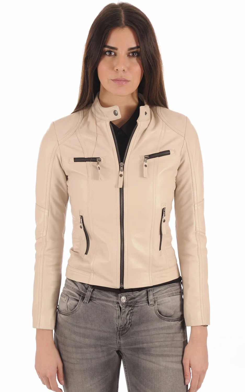 Women Genuine Leather Jacket - HL 10