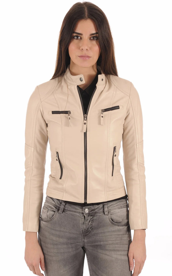 Women Genuine Leather Jacket - HL 10