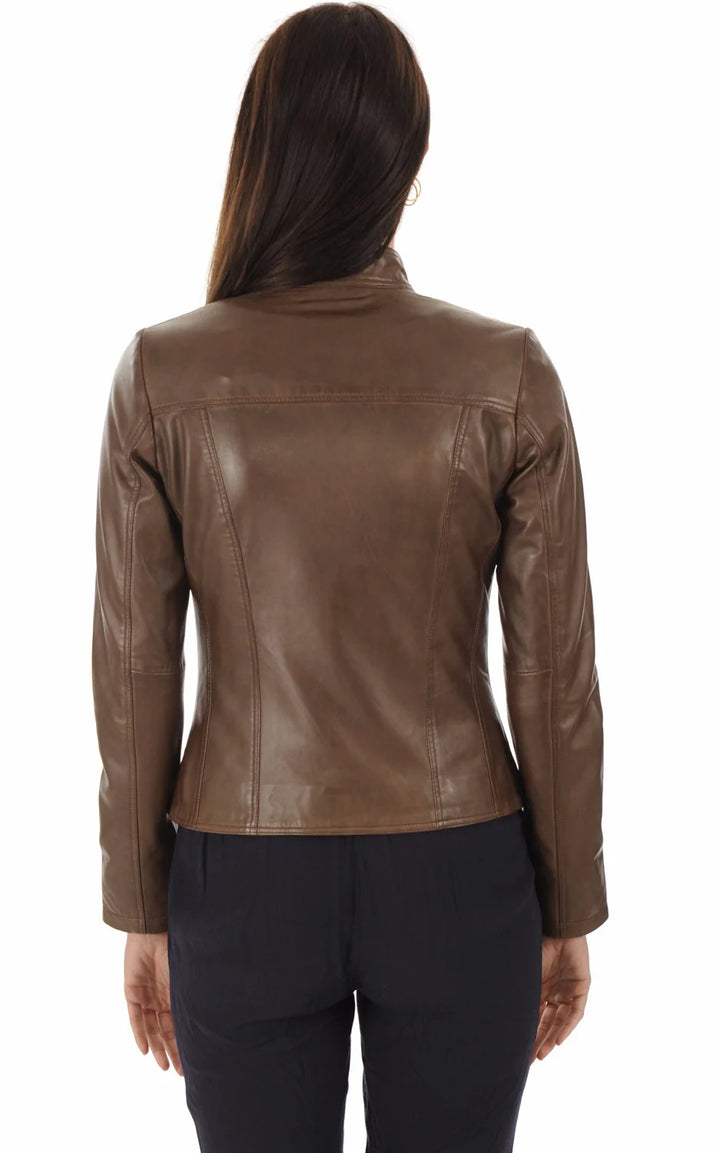 Women Genuine Leather Jacket - HL 12