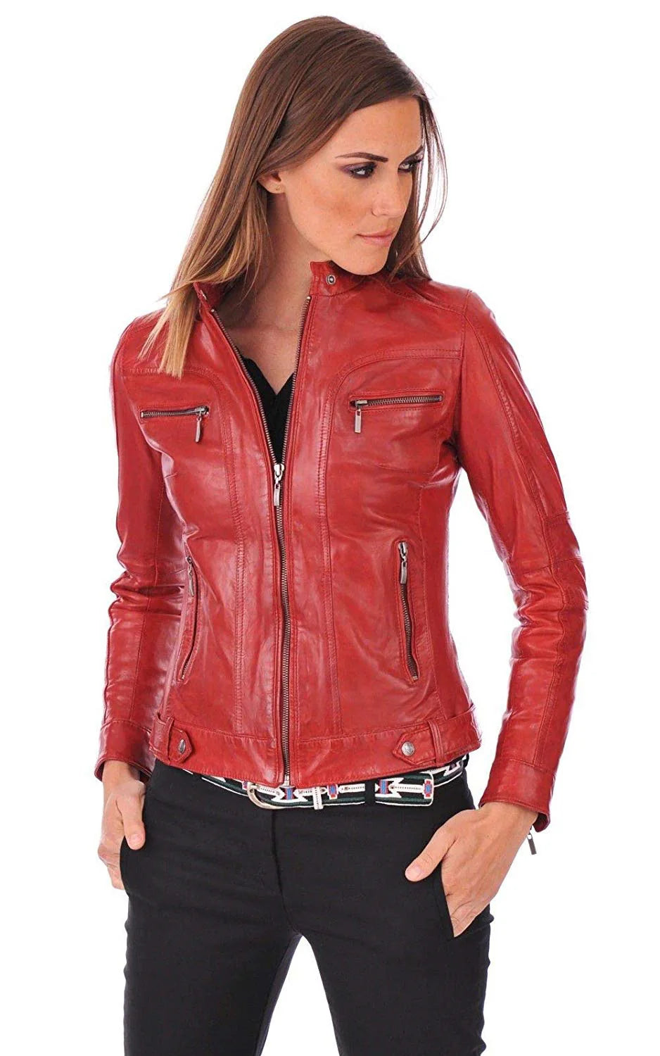 Women Genuine Leather Jacket - HL 19