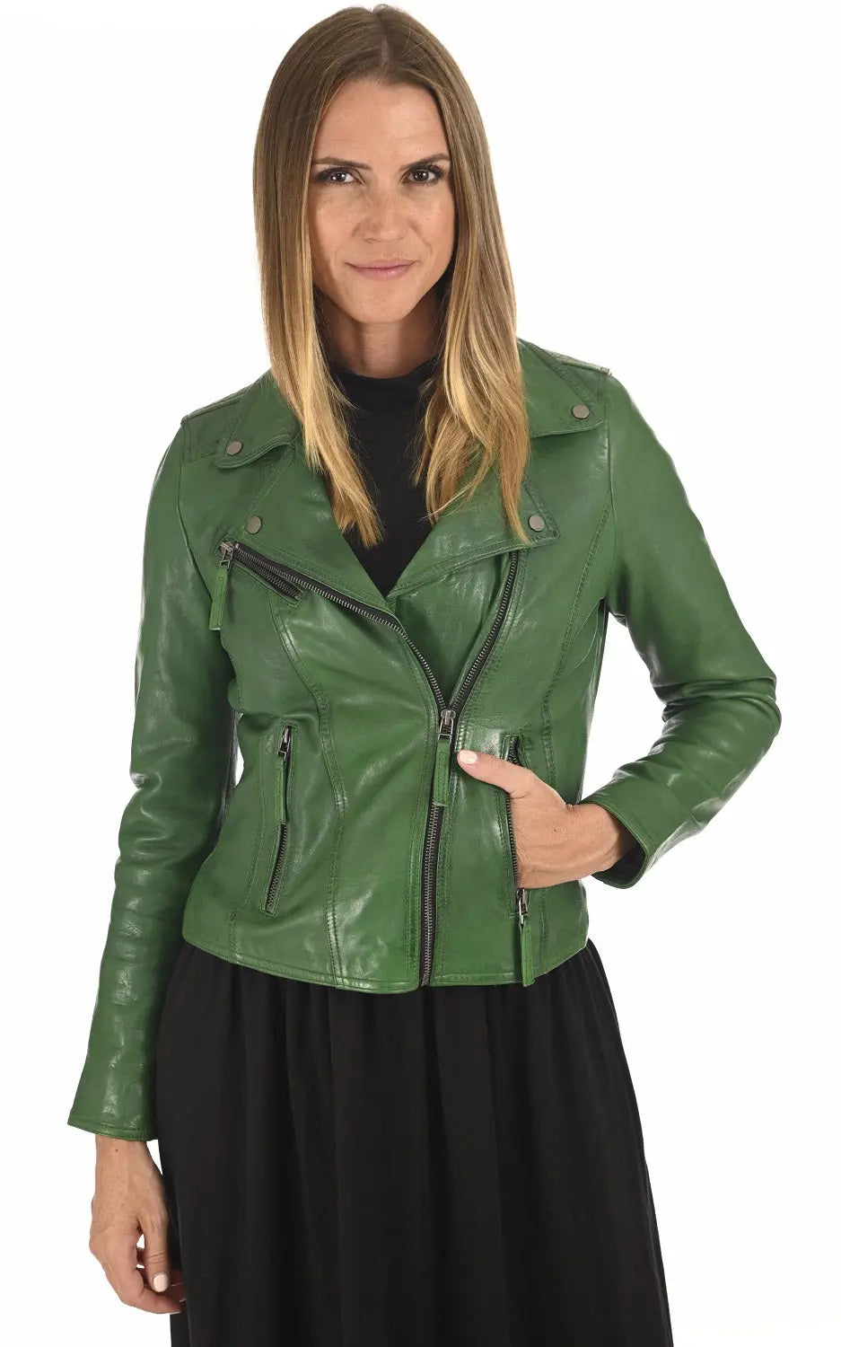 Women Genuine Leather Jacket - HL 45