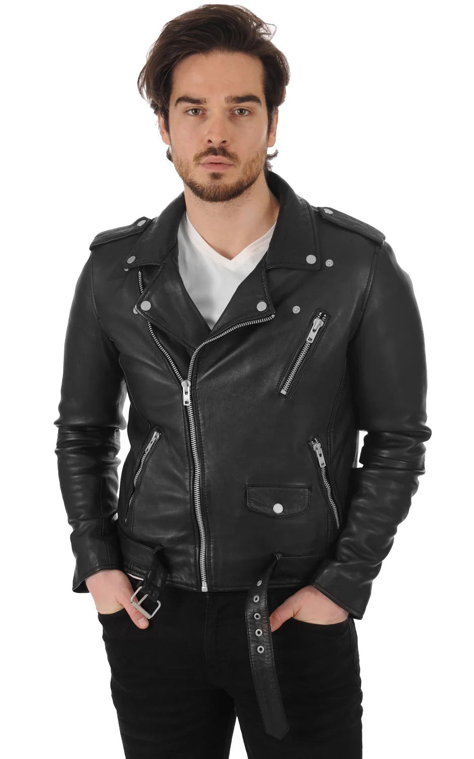 Men Genuine Leather Jacket - HL 05
