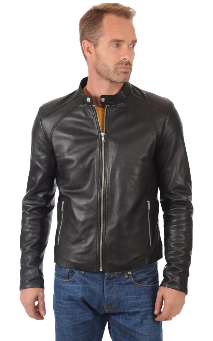 Men Genuine Leather Jacket - HL 08