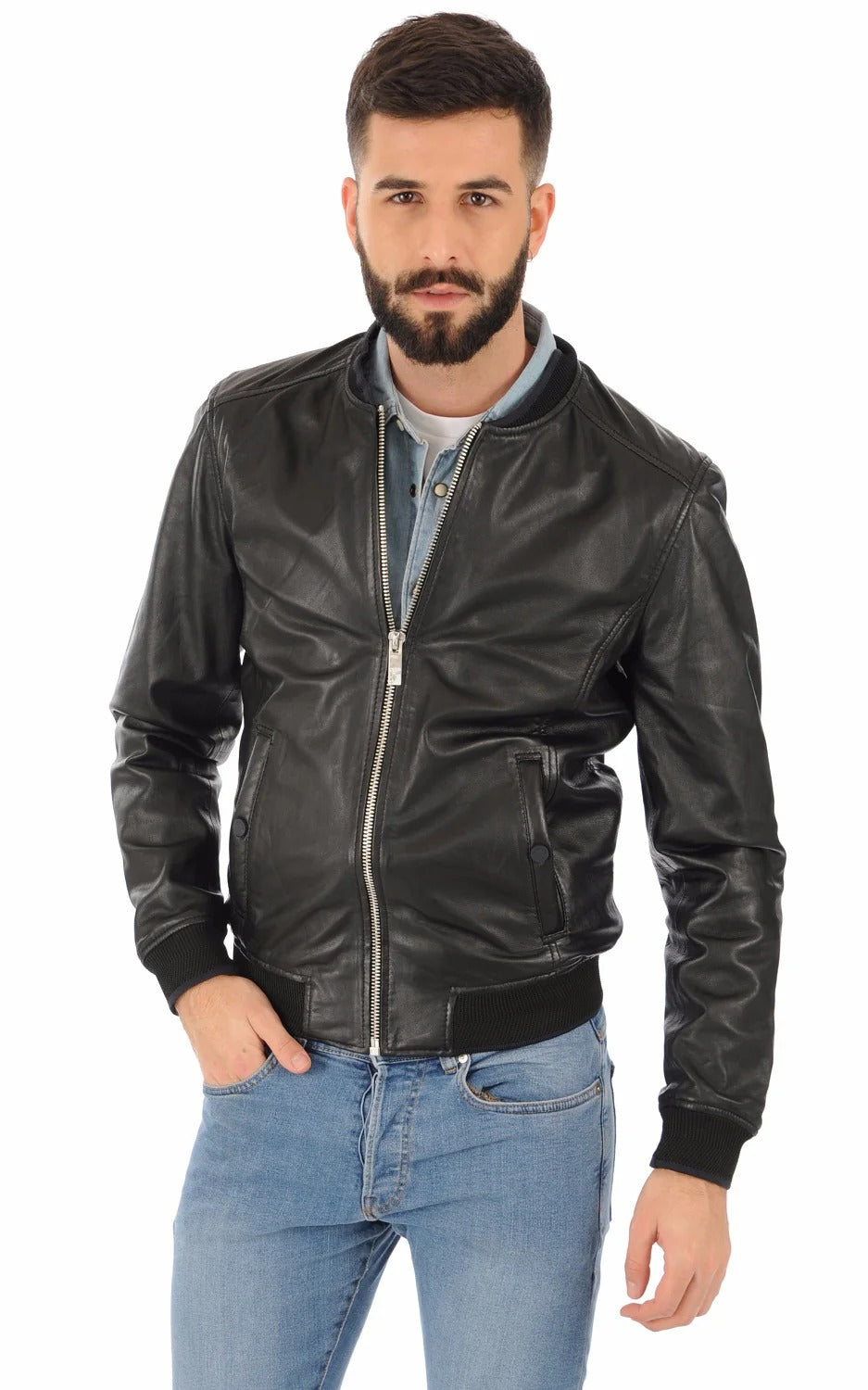 Men Genuine Leather Jacket - HL 09
