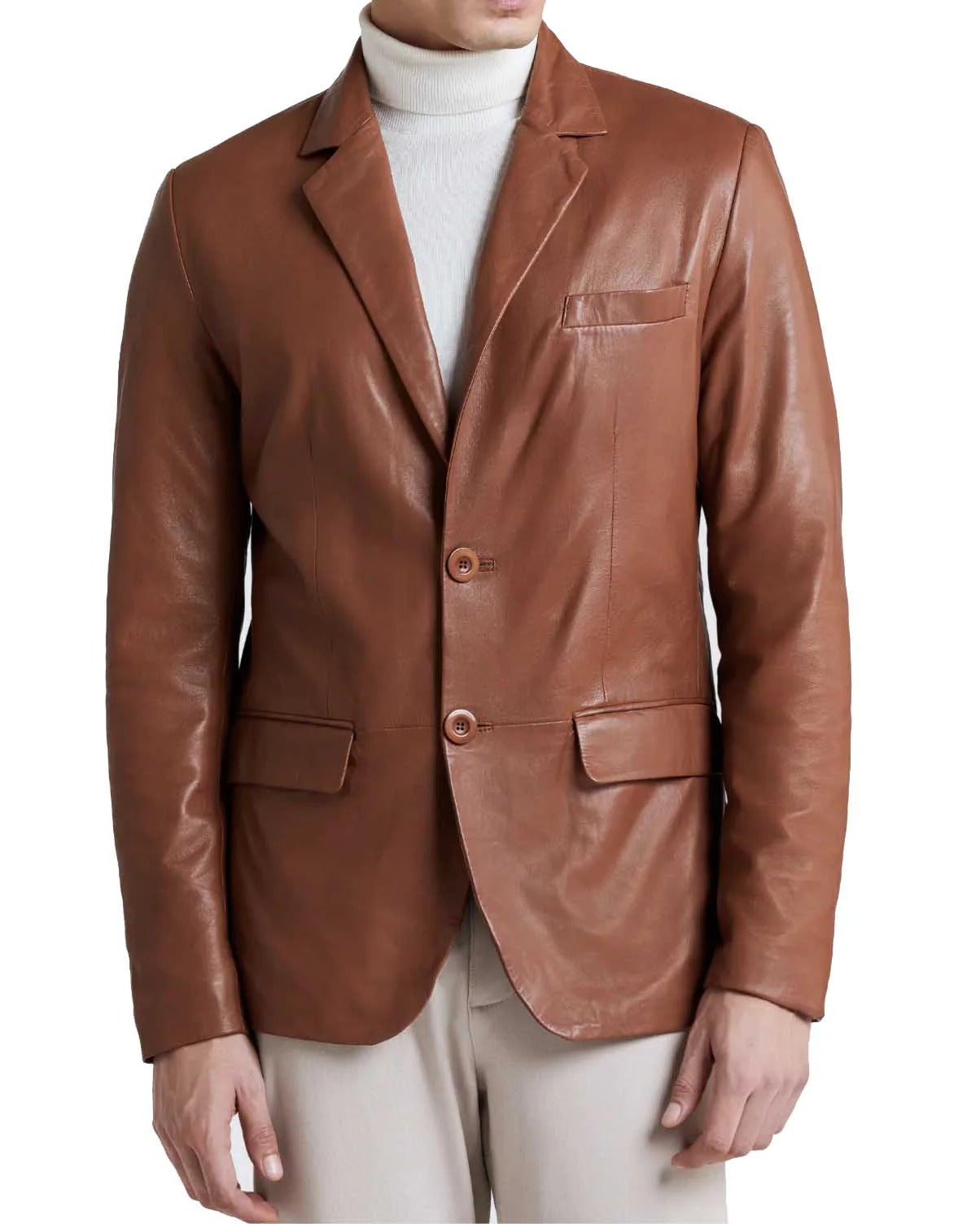 Men Genuine Leather Blazer Sport Coat - HL 56