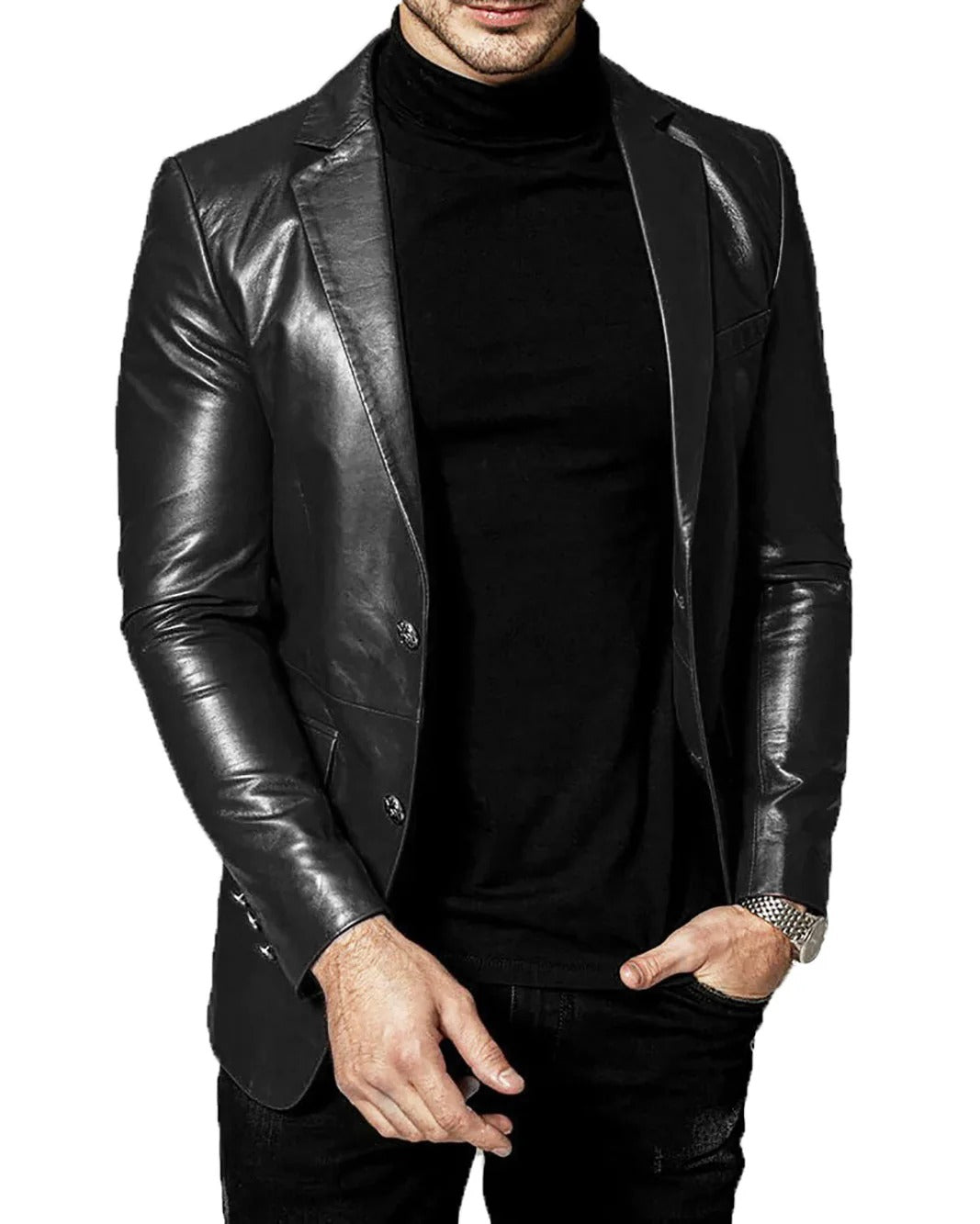 Men Genuine Leather Blazer Sport Coat - HL 58