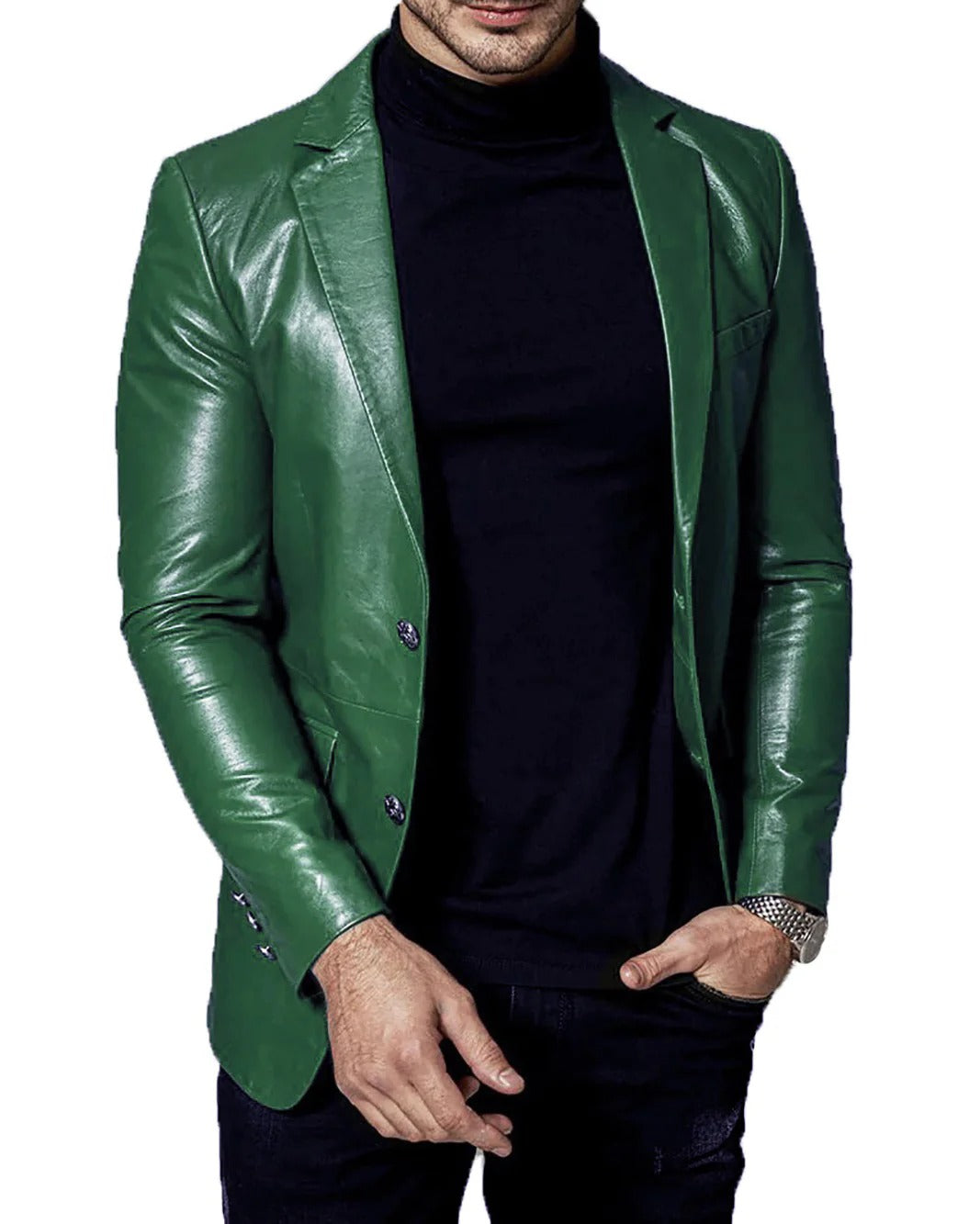 Men Genuine Leather Blazer Sport Coat - HL 58