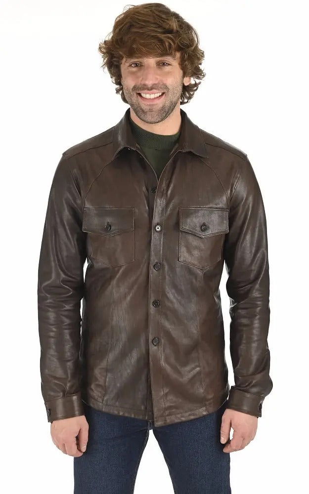 Men Genuine Leather Shirt HL - 05