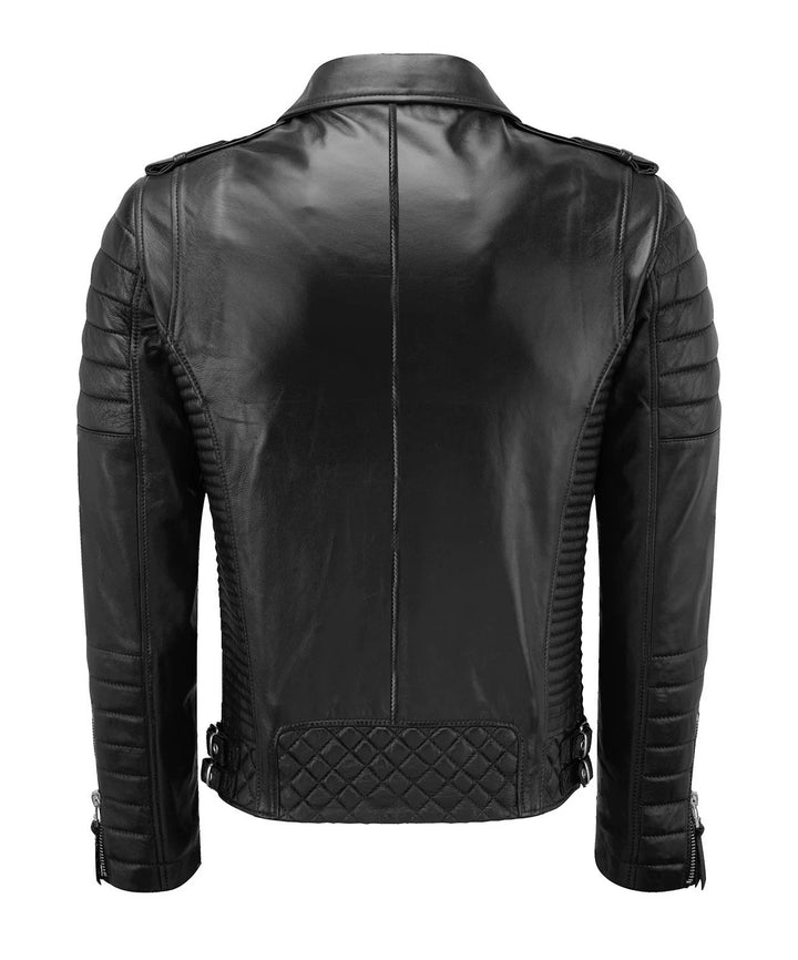 Biker Leather Jacket - Black
