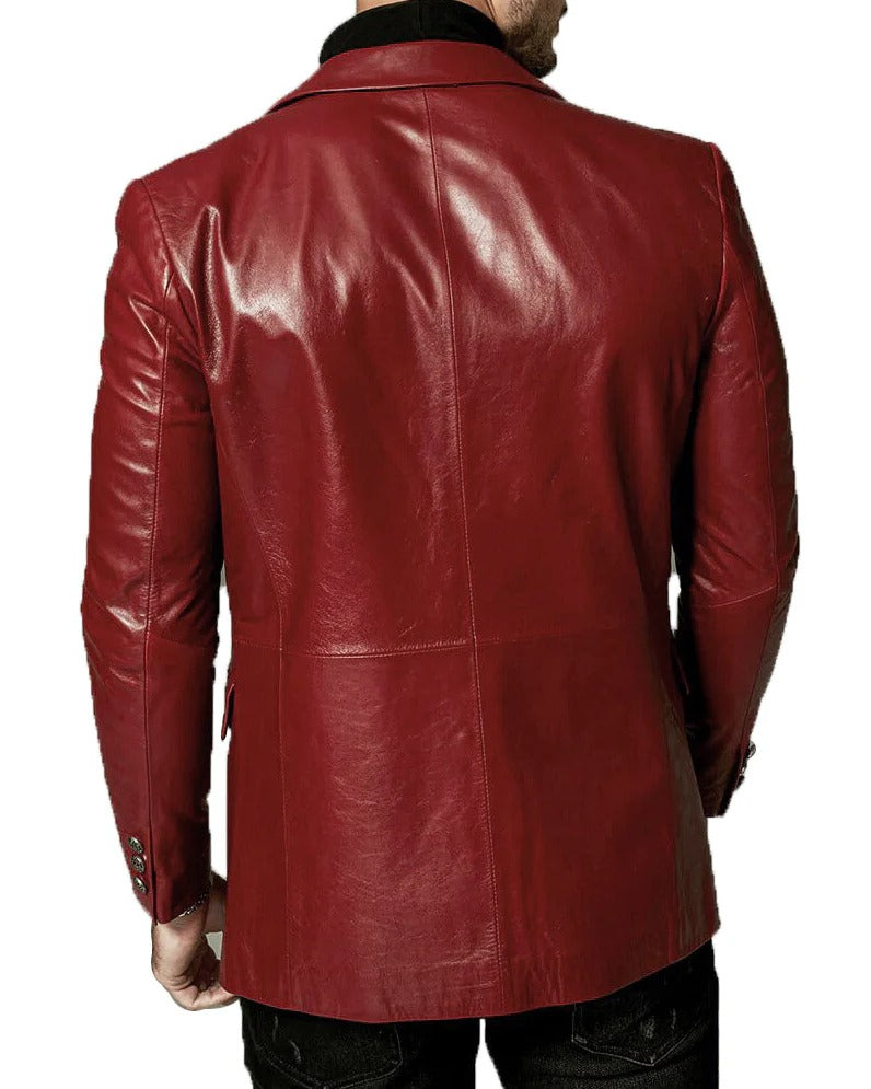 Men Genuine Leather Blazer Sport Coat - HL 58