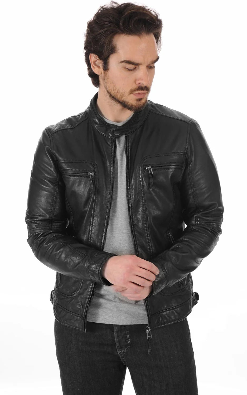 Men Genuine Leather Jacket - HL 03