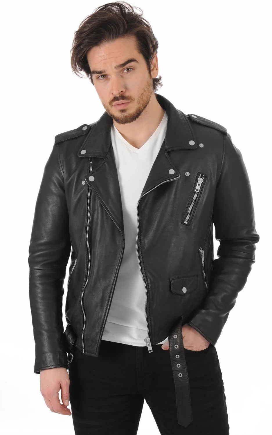 Men Genuine Leather Jacket - HL 05