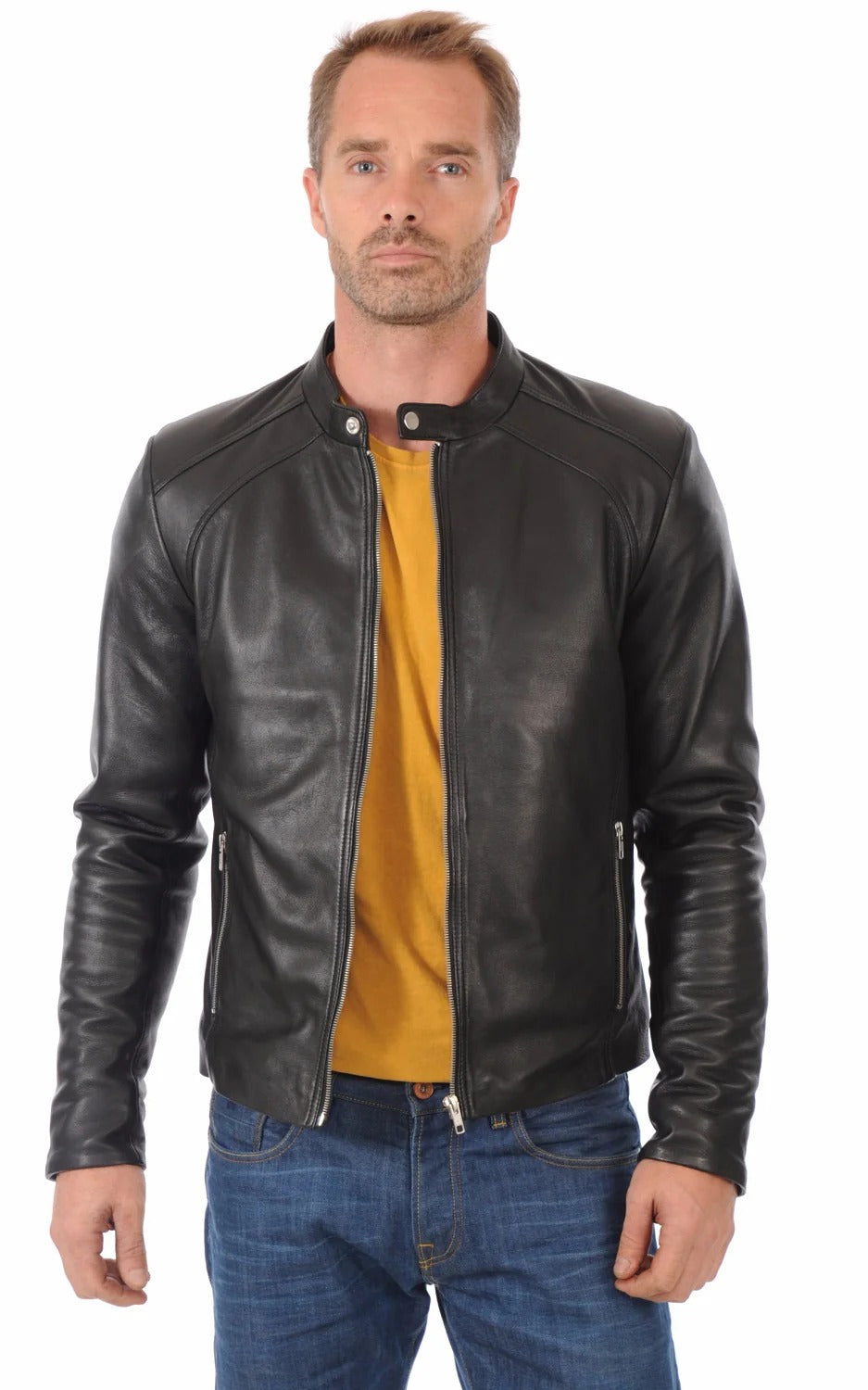 Men Genuine Leather Jacket - HL 08