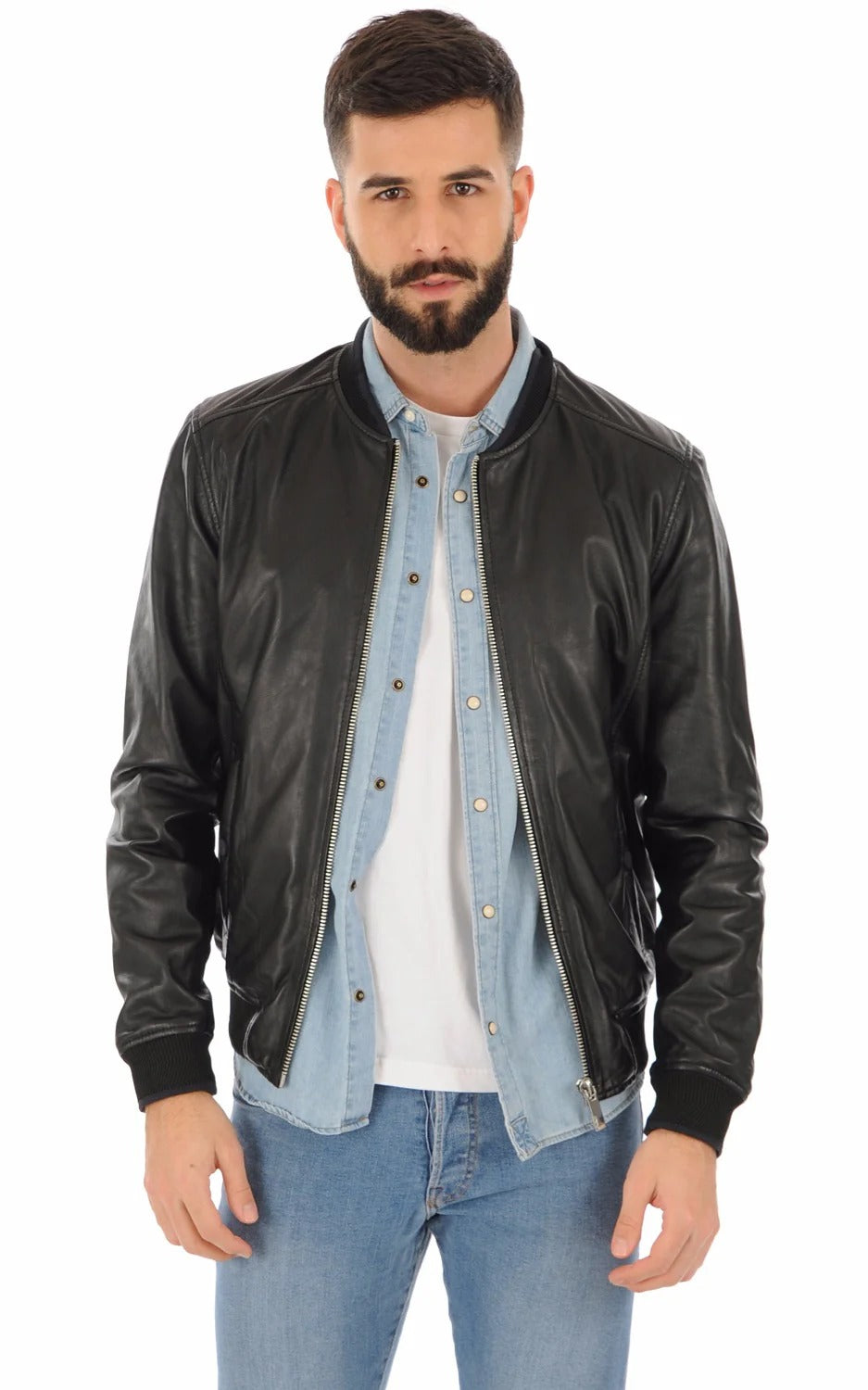 Men Genuine Leather Jacket - HL 09
