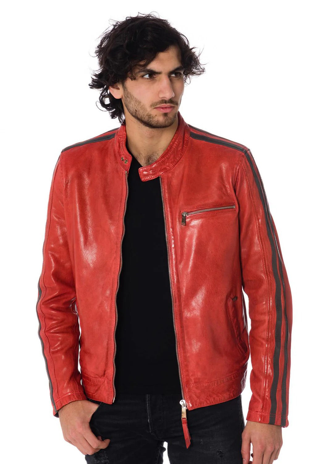 Men Genuine Leather Jacket - HL 17