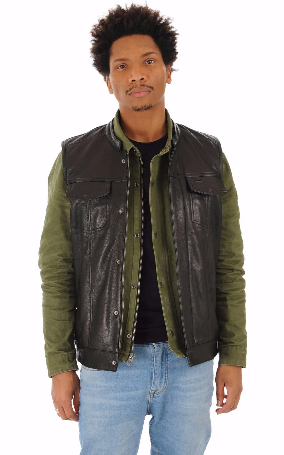 Men Genuine Leather Waistcoat HL - 06