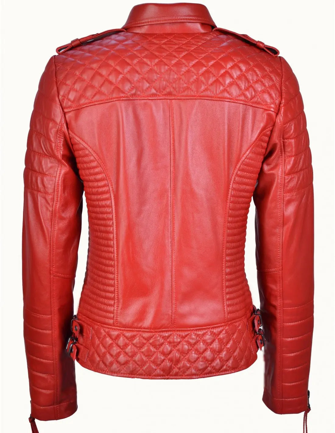 Motorcycle Leather Jacket - Red