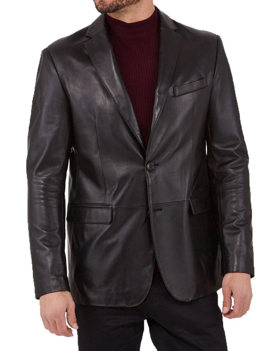Men Genuine Leather Blazer Sport Coat - HL 51