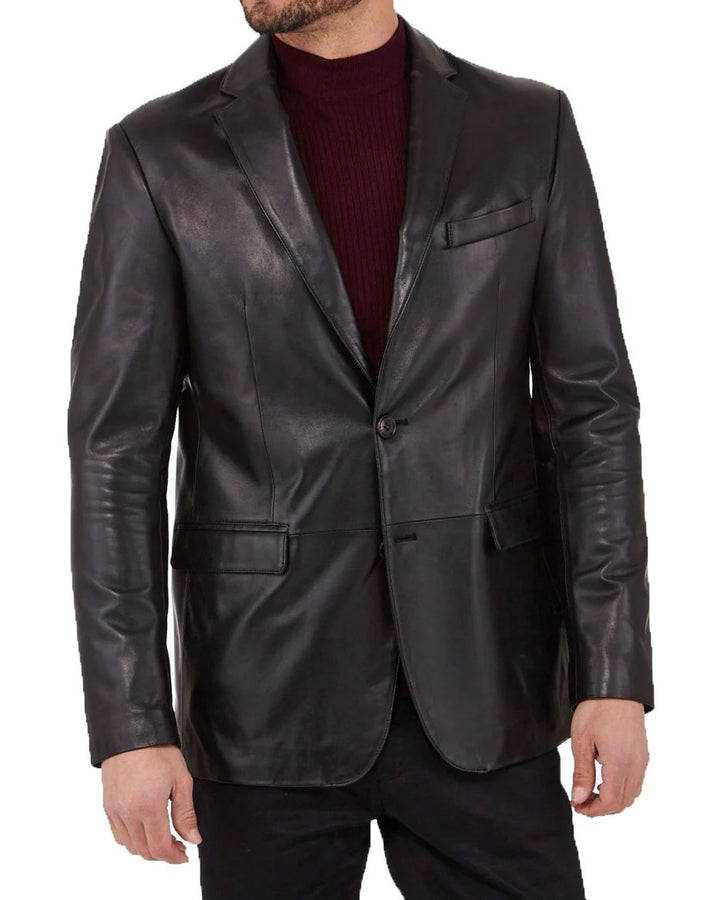 Men Genuine Leather Blazer Sport Coat - HL 51