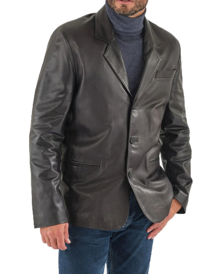 Men Genuine Leather Blazer Sport Coat - HL 54