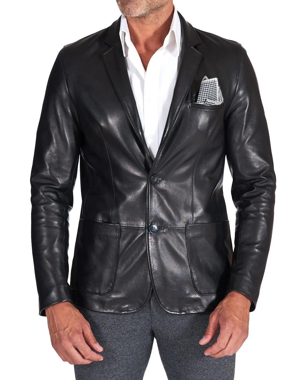 Men Genuine Leather Blazer Sport Coat - HL 59